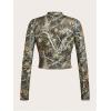 image:imageSOLY HUX Womens Full Zip Workout Running Crop Tops Athletic Jacket Long Sleeve Yoga Cropped Tee ShirtsGreen Camo