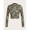 image:imageSOLY HUX Womens Full Zip Workout Running Crop Tops Athletic Jacket Long Sleeve Yoga Cropped Tee ShirtsGreen Camo