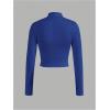 image:imageSOLY HUX Womens Full Zip Workout Running Crop Tops Athletic Jacket Long Sleeve Yoga Cropped Tee ShirtsRoyal Blue