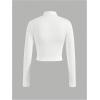 image:imageSOLY HUX Womens Full Zip Workout Running Crop Tops Athletic Jacket Long Sleeve Yoga Cropped Tee ShirtsSolid White