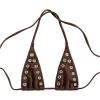 image:imageSOLY HUX Womens Grommet Eyelet Halter Bikini Top Tie Backless Swim Tops Beach WearPlain Coffee Brown