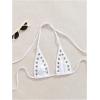 image:imageSOLY HUX Womens Grommet Eyelet Halter Bikini Top Tie Backless Swim Tops Beach WearPlain White