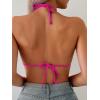 image:imageSOLY HUX Womens Grommet Eyelet Halter Bikini Top Tie Backless Swim Tops Beach WearPure Hotpink
