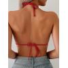 image:imageSOLY HUX Womens Grommet Eyelet Halter Bikini Top Tie Backless Swim Tops Beach WearPure Red