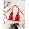 image:imageSOLY HUX Womens Grommet Eyelet Halter Bikini Top Tie Backless Swim Tops Beach WearPure Red