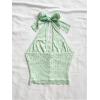 image:imageSOLY HUX Womens Lace Halter Top Deep V Open Back Crop Tank Going Out Vest Shirts Coquette ClothesMint Green