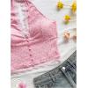 image:imageSOLY HUX Womens Lace Halter Top Deep V Open Back Crop Tank Going Out Vest Shirts Coquette ClothesPlain Pink