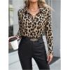 image:imageSOLY HUX Womens Leopard Button Down Shirt Cheetah Print Collared Long Sleeve Casual Work Tops BlouseCoffee Brown Leopard