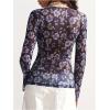 image:imageSOLY HUX Womens Long Sleeve Shirts Boho Floral Print Blouses Button Down V Neck Fitted TopsBlack Blue Floral