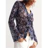 image:imageSOLY HUX Womens Long Sleeve Shirts Boho Floral Print Blouses Button Down V Neck Fitted TopsBlack Blue Floral