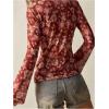 image:imageSOLY HUX Womens Long Sleeve Shirts Boho Floral Print Blouses Button Down V Neck Fitted TopsBrown Floral
