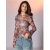 image:imageSOLY HUX Womens Long Sleeve Shirts Boho Floral Print Blouses Button Down V Neck Fitted TopsMulti Floral