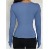 image:imageSOLY HUX Womens Long Sleeve Shirts Bow Tie Button Down Scoop Neck TShirt Aesthetic Going Out TopsPlain Blue