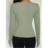 image:imageSOLY HUX Womens Long Sleeve Shirts Bow Tie Button Down Scoop Neck TShirt Aesthetic Going Out TopsPlain Green