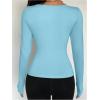 image:imageSOLY HUX Womens Long Sleeve Shirts Bow Tie Button Down Scoop Neck TShirt Aesthetic Going Out TopsPlain Light Blue