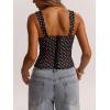 image:imageSOLY HUX Womens Polka Dots Corset Tops Y2k Sleeveless Bustier Going Out Crop Tank TopBlack Polka Dots Print