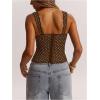 image:imageSOLY HUX Womens Polka Dots Corset Tops Y2k Sleeveless Bustier Going Out Crop Tank TopBrown and Blue Polka Dots