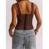 image:imageSOLY HUX Womens Polka Dots Corset Tops Y2k Sleeveless Bustier Going Out Crop Tank TopCoffee Brown Polka Dots