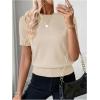 image:imageSOLY HUX Womens Short Sleeve Sweater Crew Neck Dressy Casual Knit TopsPure Beige