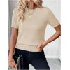 image:imageSOLY HUX Womens Short Sleeve Sweater Crew Neck Dressy Casual Knit TopsPure Beige