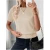 image:imageSOLY HUX Womens Short Sleeve Sweater Crew Neck Dressy Casual Knit TopsPure Beige
