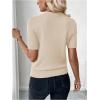 image:imageSOLY HUX Womens Short Sleeve Sweater Crew Neck Dressy Casual Knit TopsPure Beige