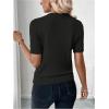 image:imageSOLY HUX Womens Short Sleeve Sweater Crew Neck Dressy Casual Knit TopsPure Black