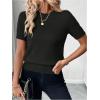 image:imageSOLY HUX Womens Short Sleeve Sweater Crew Neck Dressy Casual Knit TopsPure Black