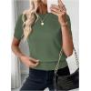 image:imageSOLY HUX Womens Short Sleeve Sweater Crew Neck Dressy Casual Knit TopsPure Green