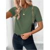 image:imageSOLY HUX Womens Short Sleeve Sweater Crew Neck Dressy Casual Knit TopsPure Green