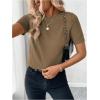 image:imageSOLY HUX Womens Short Sleeve Sweater Crew Neck Dressy Casual Knit TopsPure Khaki