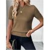 image:imageSOLY HUX Womens Short Sleeve Sweater Crew Neck Dressy Casual Knit TopsPure Khaki
