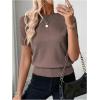 image:imageSOLY HUX Womens Short Sleeve Sweater Crew Neck Dressy Casual Knit TopsPure Mocha Brown
