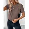 image:imageSOLY HUX Womens Short Sleeve Sweater Crew Neck Dressy Casual Knit TopsPure Mocha Brown
