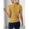 image:imageSOLY HUX Womens Short Sleeve Sweater Crew Neck Dressy Casual Knit TopsPure Mustard Yellow