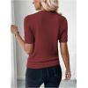 image:imageSOLY HUX Womens Short Sleeve Sweater Crew Neck Dressy Casual Knit TopsPure Red