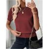 image:imageSOLY HUX Womens Short Sleeve Sweater Crew Neck Dressy Casual Knit TopsPure Red