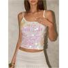 image:imageSOLY HUX Womens Sparkly Sequin Tops Spaghetti Strap Scoop Neck Summer Camisole Going Out Party Club TopMulticoloured