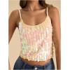 image:imageSOLY HUX Womens Sparkly Sequin Tops Spaghetti Strap Scoop Neck Summer Camisole Going Out Party Club TopPlain Apricot