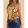 image:imageSOLY HUX Womens Sparkly Sequin Tops Spaghetti Strap Scoop Neck Summer Camisole Going Out Party Club TopPlain Gold