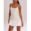 image:imageSOLY HUX Womens Sparkly Sequin Tops Spaghetti Strap Scoop Neck Summer Camisole Going Out Party Club TopPlain White