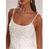 image:imageSOLY HUX Womens Sparkly Sequin Tops Spaghetti Strap Scoop Neck Summer Camisole Going Out Party Club TopPlain White