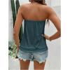 image:imageSOLY HUX Womens Strapless Bandeau Tank Top Casual Summer Sleeveless Eyelet Tube TopsDark Green