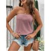 image:imageSOLY HUX Womens Strapless Bandeau Tank Top Casual Summer Sleeveless Eyelet Tube TopsDusty Pink