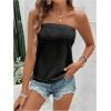 image:imageSOLY HUX Womens Strapless Bandeau Tank Top Casual Summer Sleeveless Eyelet Tube TopsPlain Black