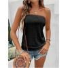 image:imageSOLY HUX Womens Strapless Bandeau Tank Top Casual Summer Sleeveless Eyelet Tube TopsPlain Black