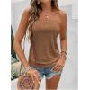 image:imageSOLY HUX Womens Strapless Bandeau Tank Top Casual Summer Sleeveless Eyelet Tube TopsPlain Brown