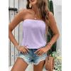 image:imageSOLY HUX Womens Strapless Bandeau Tank Top Casual Summer Sleeveless Eyelet Tube TopsPlain Purple