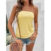 image:imageSOLY HUX Womens Strapless Bandeau Tank Top Casual Summer Sleeveless Eyelet Tube TopsPlain Yellow