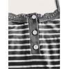image:imageSOLY HUX Womens Striped Lace Trim Cami Crop Top Button Front Spaghetti Strap Y2k TopsBlack and White Striped